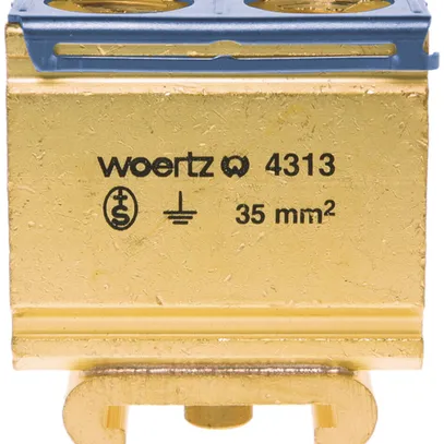 Morsetto di terra componibile Woertz 10…35mm² vite 2×1 profilo speciale 