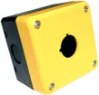 Boîtier AP IDEC FB1W-111Y 76×76mm 1×Ø 22mm polycarbonate noir couvercle jaune 