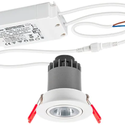 Downlight LED INS ESYLUX ALICIA 1…10V, 9W 3000K 610lm Ø75/68mm IP20, bianco 