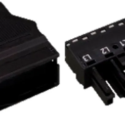 Buchse WAGO 5L 0.5…4mm² schwarz mit Zugentlastungsgehäuse 