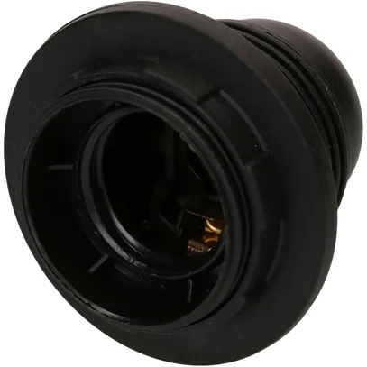 Fassung E27 Kunststoff M10×1 schwarz mit Randmantel 