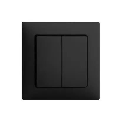 Kit frontal EDIZIOdue noir 60×60mm bouton double 