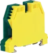 Borne de terre joignable Woertz 6…16mm² vis 2×1 rail DIN 35mm vert-jaune 