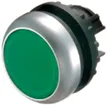 Leucht-Drucktaste ETN RMQ flach grün, rastend, Ring verchromt 