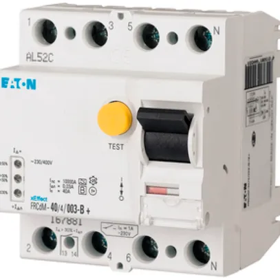 Interrupteur différentiel Eaton FRCDM 4P 40A 30mA type G/B 