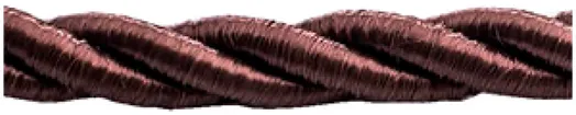 Cavo tessile Roesch H05V-K 3×0.75mm² LNPE intrecciato, seta artificiale, marrone 