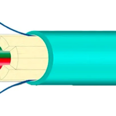 Kabel FO Universal H-LINE Eca 12×G50/125 OM3 Ø7.5mm 1500N türkis 