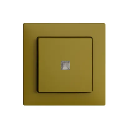 Pulsante luminoso INC EDIZIOdue A-R/1P olive, con lente, LED giallo 