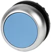 Pulsante ETN RMQ piatta blu, ad impulso, anello cromato 