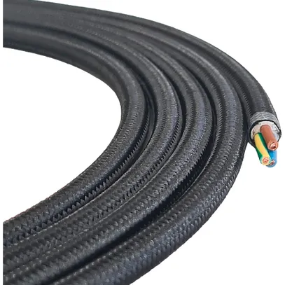 Câble textile Elektrogros TDLR H03VV-F 3×0.75mm² LNPE noir 50m 