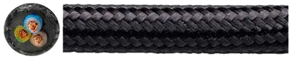 Textilkabel Roesch H03VV-F 3×0.75mm² LNPE rund, Nylon, schwarz 