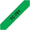 Schriftbandkassette TC 12mm×7.7m grün-schwarz 