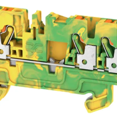 Schutzleiter-Reihenklemme Weidmüller A3C PUSH IN 2.5mm² 3 Anschlüsse grün-gelb 