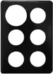 Plaque de recouvrement 2×3 146×206mm noir alésages: 43-43-43-43-43-58 