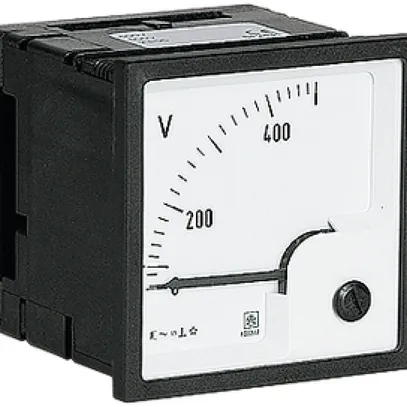 Voltmetro INS ISKRA FQ0307 500 VAC, 500V (AC), classe 1.5, 72×72mm 