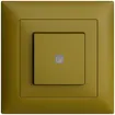 Contact à poussoir lum. ENC EDIZIOdue A-R/1P olive, lentille LED jaune 
