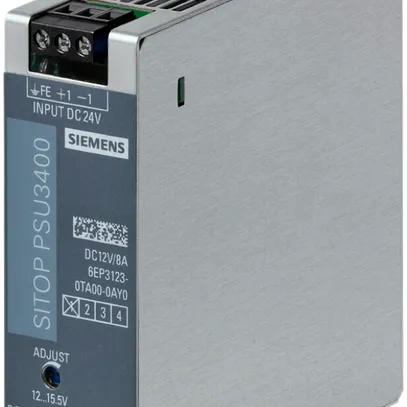 Alimentazione Siemens SITOP, IN: 24VDC, OUT: 12VDC/8A 