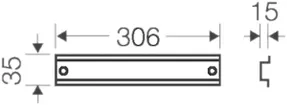 Profilschiene DIN-35 L 306 zu Apparategehäuse Gr.2 und 4 