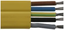 Câble plat Woertz Technofil 5×2.5mm² jaune Eca conducteurs bc sauf PE Une longueur