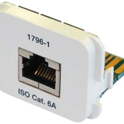 Adaptateur 1×RJ45 ISO cat.6A blanc pur, blindé, 10GBit 