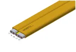 Flachkabel Woertz Technofil 5×2.5mm² gelb halogenfrei B2ca, Leiter ws ausser PE Eine Länge
