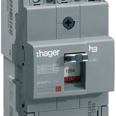 Disjoncteur général Hager x160 25kA 3L 40A 