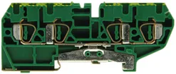 Borne de terre joignable Woertz 0.5…2.5mm² ressort 4×1 rail DIN 35mm vert-jaune 