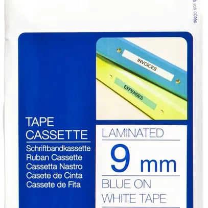 Schriftbandkassette Brother TZe-223 9mm×8m, weiss-blau 