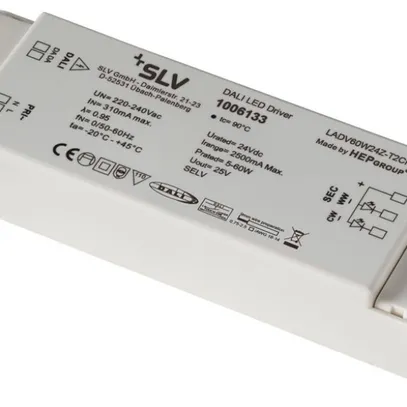 Convertisseur LED SLV LADV60W24Z-T2CH, 60W 24VDC max. 2500mA, DALI, 2 canaux TW 