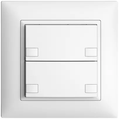 Poussoir univ. ENC 2×2t bornes à vis EDIZIOdue blanc, sans LED 
