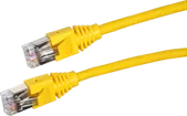 Câble de raccordement S/UTP 2RJ45 1.0m jaune sans halog. 