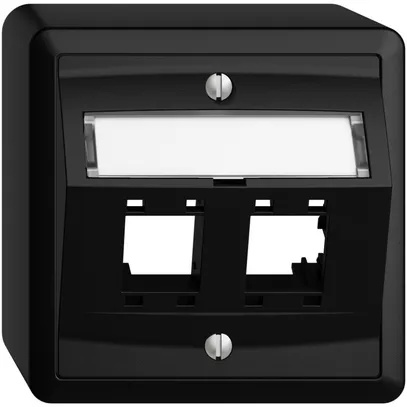 Kit de montage AP EDIZIOdue, avec capot de sortie oblique, pour 2×RJ45, noir 