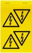 Étiquette WM auto-adhésive 25×25mm symbole: éclair dans le triangle tissu jaune 