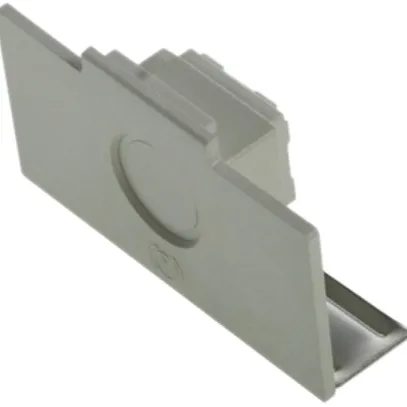Placca finale PVC grigio, per barra 5 conduttori 