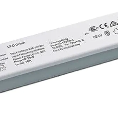 Convertitore LED DOTLUX CV IP20 0…30W 24V/1.25A 230×30×21mm 