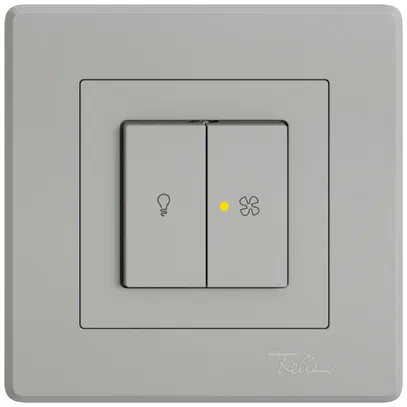UP-Leuchtdruckschalter EDIZIO.liv SNAPFIX® für Licht&Venti 3/3/1L KS gelb hgu 