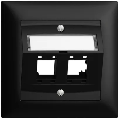 Kit de montage ENC EDIZIOdue, avec capot de sortie oblique, pour 2×RJ45, noir 