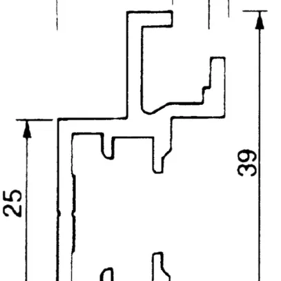 Profilé p.plaque compteur ALMA 39×15/22mm L=3m 