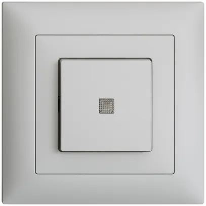 Contact à poussoir lum. ENC EDIZIOdue A-R/1P grc, a.lenti.LED.88×88mm 