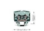 Borne WAGO mini 2L 2.5mm² gris pour DIN-15 
