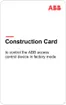 Carte transpondeur ABB-AccessControl "Construction Card" 