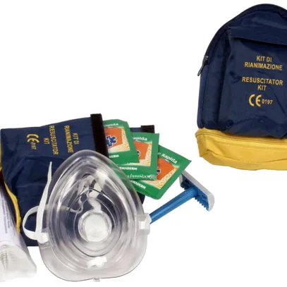 Kit d'urgence SAVER ONE, avec ciseaux, rasoir, gants, lingettes, masque 