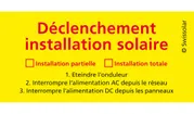 Autocollante giallo «Disinserimento impianto solare» francese 