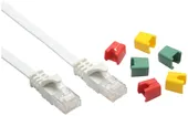 Câble patch RJ45 Ceconet Slim, cat.6A U/UTP, plat, codable, blanc, 0.5m 