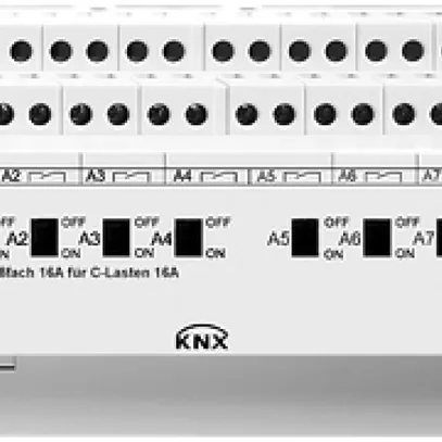 Attuatore-commutatore INS KNX 8×16A carico-C 8UM REG-K 