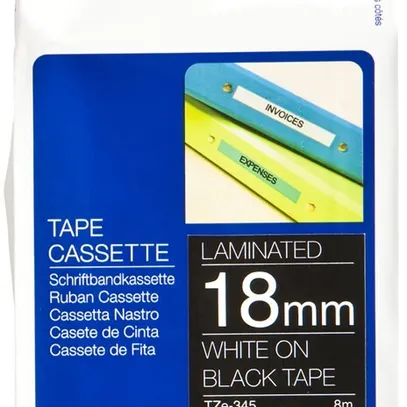 Schriftbandkassette Brother TZe-345 18mm×8m, schwarz-weiss 