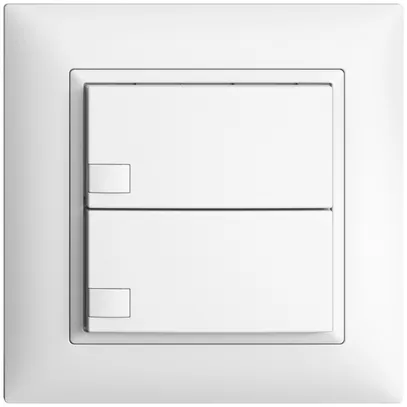 Poussoir univ. ENC 2×1t bornes à vis EDIZIOdue blanc, sans LED 