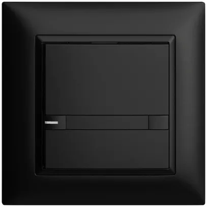 UP-Universaltaster 1×2T EDIZIOdue schwarz, mit Papiereinlage + LED 