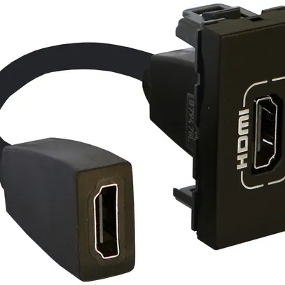Prise HDMI MOS préassemblé 1 module noir mat 