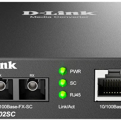 Konverter D-LINK DMC-F02SC/E, RJ45 10/100BASE-TX ↔ SC-d 100BASE-FX-SC 